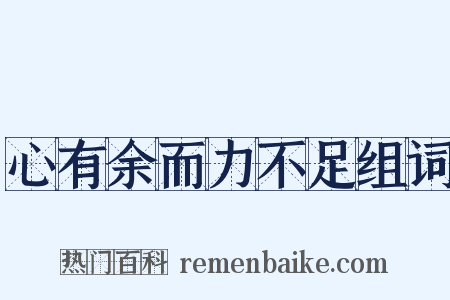 心有余而力不足组词是什么意思的图片